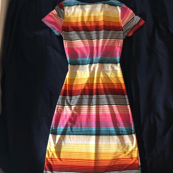 Striped Multicolored Bodycon  Dress - Picture 3 of 9